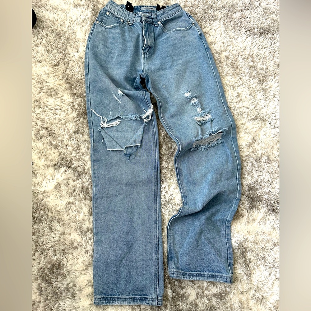 Maniere De Voir Light Blue Boyfriend Jeans